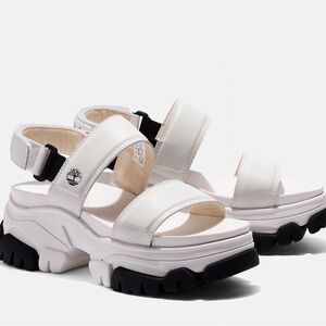 Timberland Adley Way Backstrap Sandals – White Full Grain – Size 8.5